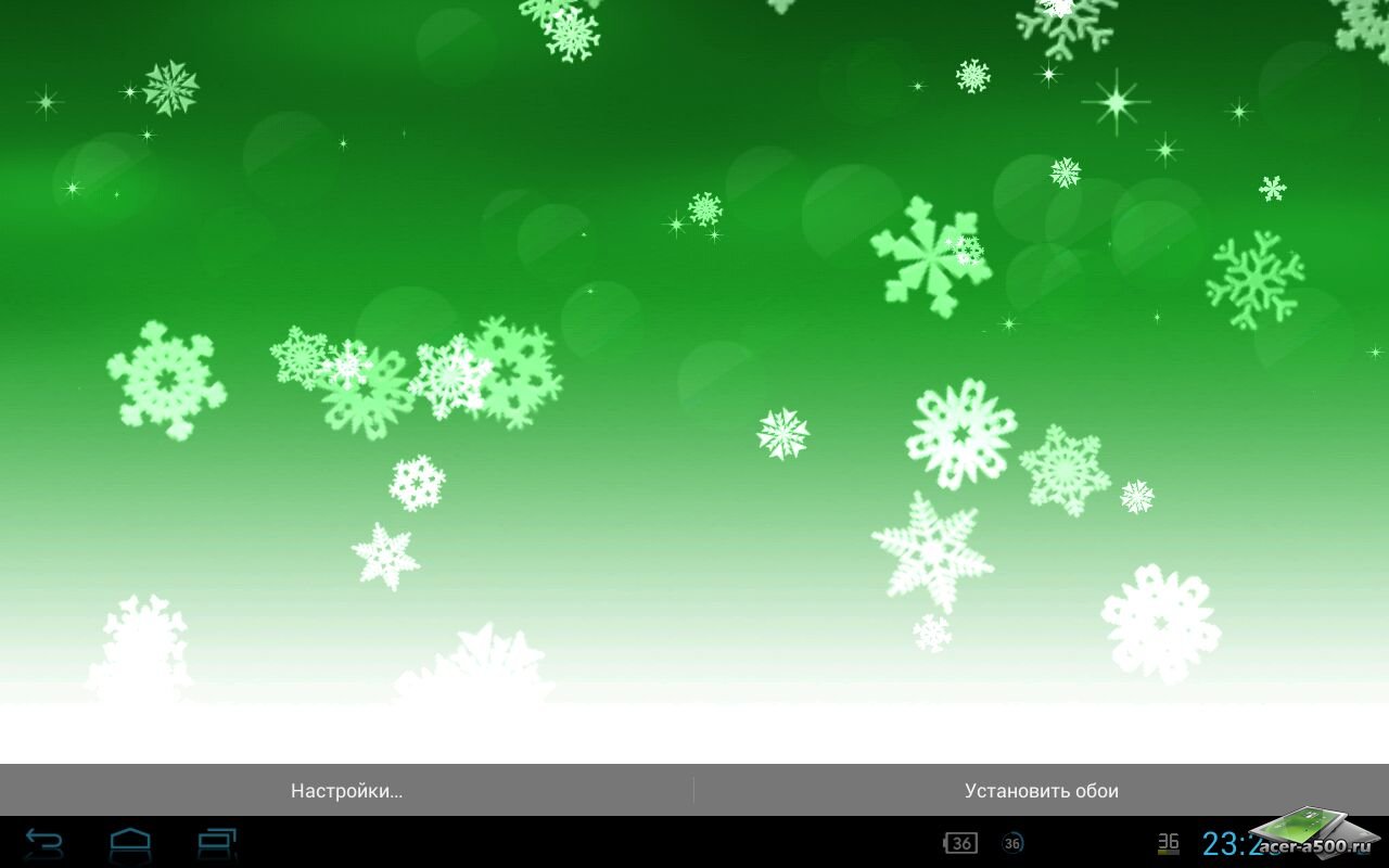Живые обои "Snowflake Pro Live Wallpaper" на Андроид