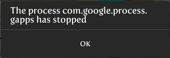 Планшет выдает ошибку com google process gapps