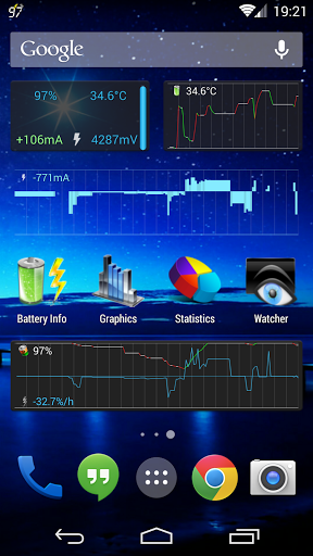 Мониторинг батареи "Battery Monitor Widget Pro" на Андроид