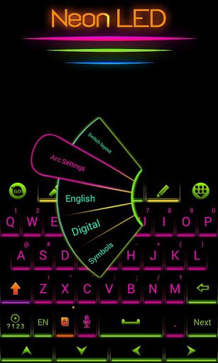 Neon LED GO Keyboard Theme на Андроид