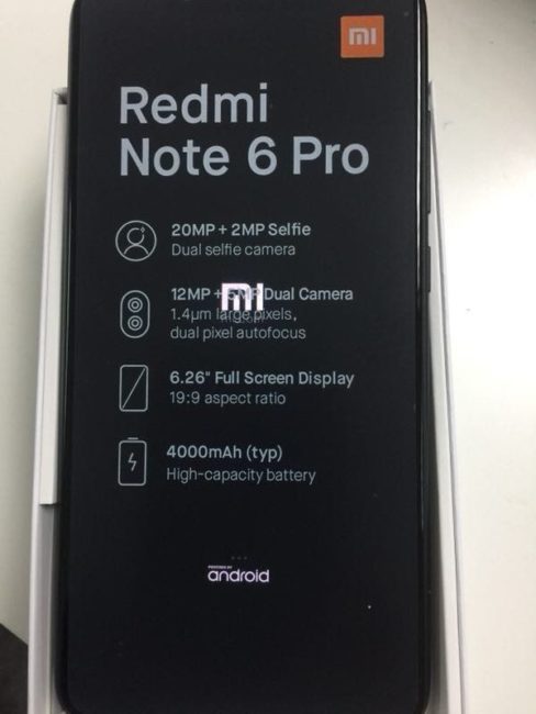 характеристики Xiaomi Redmi Note 6 Pro