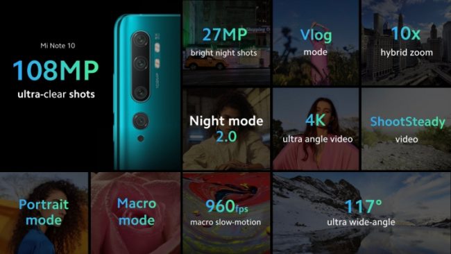 Xiaomi Mi Note 10 камера